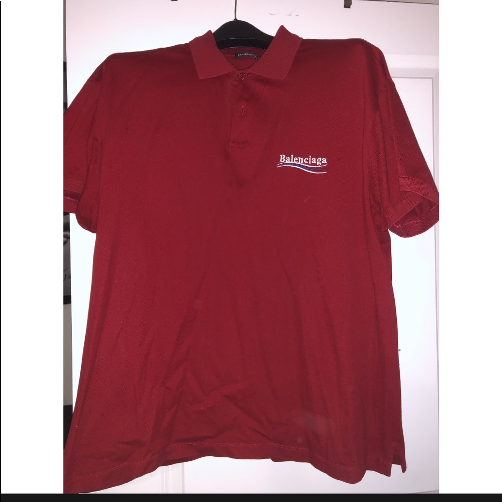 🚨SOLD🚨 Balenciaga red Campaign logo polo